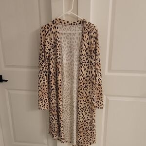Leopard Print Long Cardigan